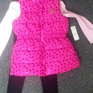Juicy Couture 3 piece puffer vest set NWT